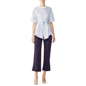 Rosetta Getty Striped Cape Back Top Blue White Size 0